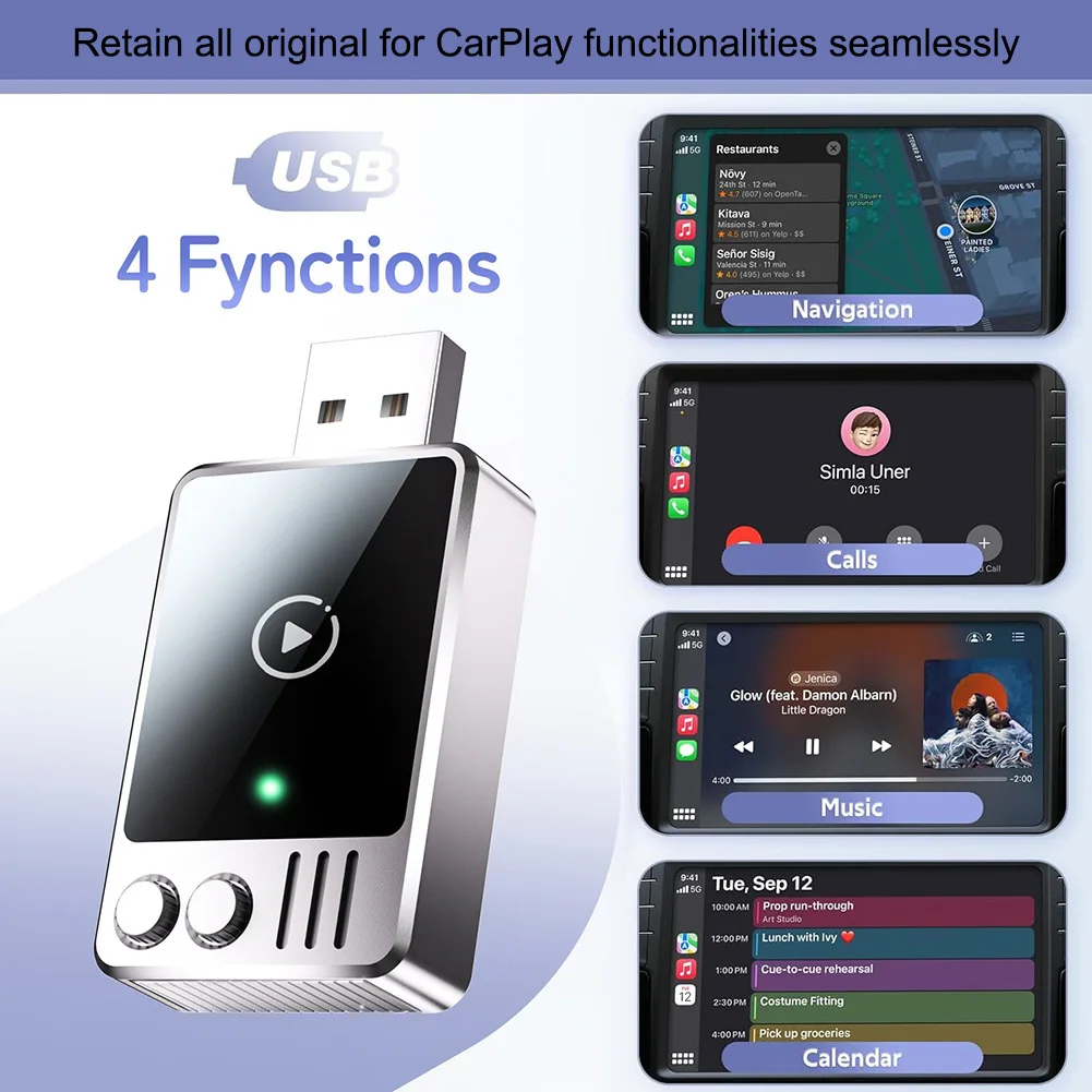 Проводной к беспроводному адаптеру CarPlay для iPhone 6, старше с бесшовным подключением и стабильной производительностью.
Проводной к беспроводному адаптеру CarPlay для iPhone 6, старше с бесшовным подключением и стабильной производительностью.