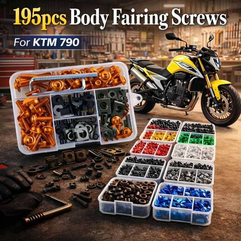 195pcs Motorcycle Fairing Bolts Body Screws Nuts For KTM 890 1090 1190 ADVENTURE/R 790 ADVENTURE/S/R Duke 790 890 Kit Aluminum
195pcs Motorcycle Fairing Bolts Body Screws Nuts For KTM 890 1090 1190 ADVENTURE/R 790 ADVENTURE/S/R Duke 790 890 Kit Aluminum