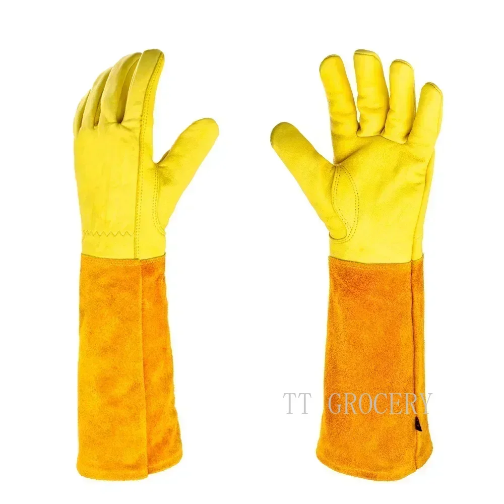 1 Pair Leather Breathable Gauntlet Gloves Rose Pruning Long Sleeve Gloves for Men and Women Best Gardening Glove Working Mitten
1 Pair Leather Breathable Gauntlet Gloves Rose Pruning Long Sleeve Gloves for Men and Women Best Gardening Glove Working Mitten