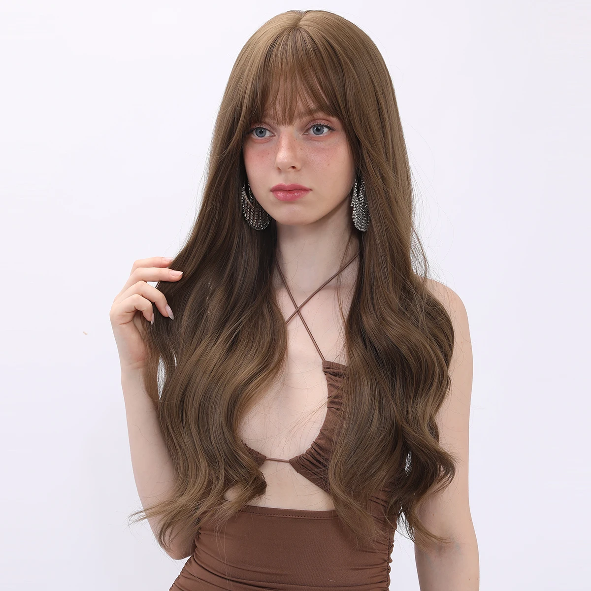 Smilco Fashion Synthetic Long Wavy Wig Ombre Brown For Women Daily Cosplay Halloween Wigs With Bangs Heat Resistant Fiber Hair
Smilco Fashion Synthetic Long Wavy Wig Ombre Brown For Women Daily Cosplay Halloween Wigs With Bangs Heat Resistant Fiber Hair