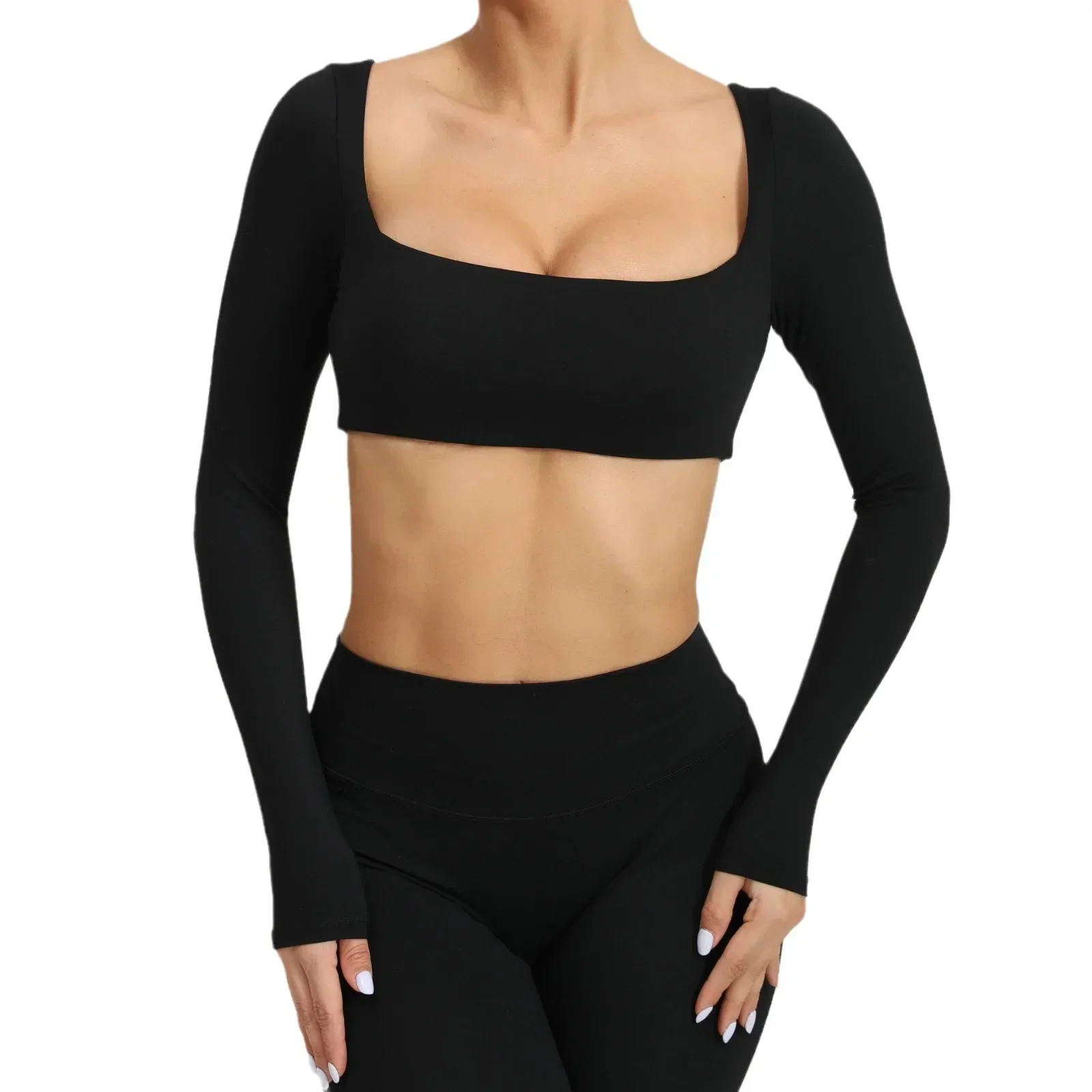 Square Collar with Chest Pad Long-sleeved Yoga Clothes Outdoor Running Fitness Clothes Quick-drying T-shirt Sports Top Women
Square Collar with Chest Pad Long-sleeved Yoga Clothes Outdoor Running Fitness Clothes Quick-drying T-shirt Sports Top Women