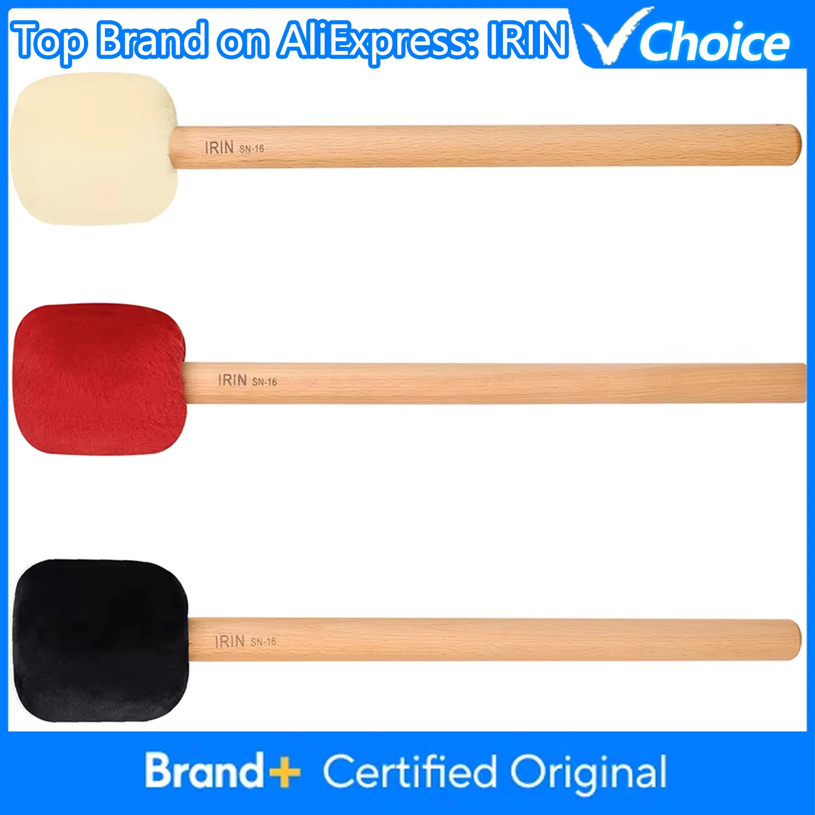 IRIN Big Drumsticks Mallet Long Fluffy Beech Handle Bass Drum Mallet Musical Instrument Drum Percussion Instrument Parts
IRIN Big Drumsticks Mallet Long Fluffy Beech Handle Bass Drum Mallet Musical Instrument Drum Percussion Instrument Parts