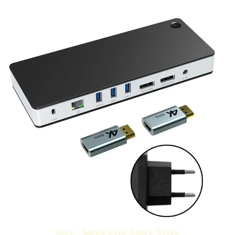 02DA USB C Docking Station with Double Monitors Support 1xUSB c (10Gbps) 2xUSB (10Gbps) 2xUSB 5Gbps 60W Power Delivery
02DA USB C Docking Station with Double Monitors Support 1xUSB c (10Gbps) 2xUSB (10Gbps) 2xUSB 5Gbps 60W Power Delivery