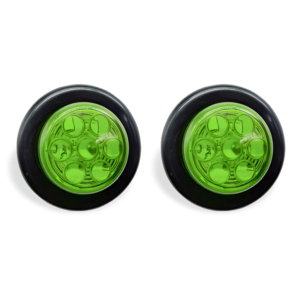 2Pcs Green 2 inch 7-LED Round Truck Trailer Side Marker Lamp Clearance Tail Light 12V fit for RVs Utes UTVs Boat Caravans
2Pcs Green 2 inch 7-LED Round Truck Trailer Side Marker Lamp Clearance Tail Light 12V fit for RVs Utes UTVs Boat Caravans