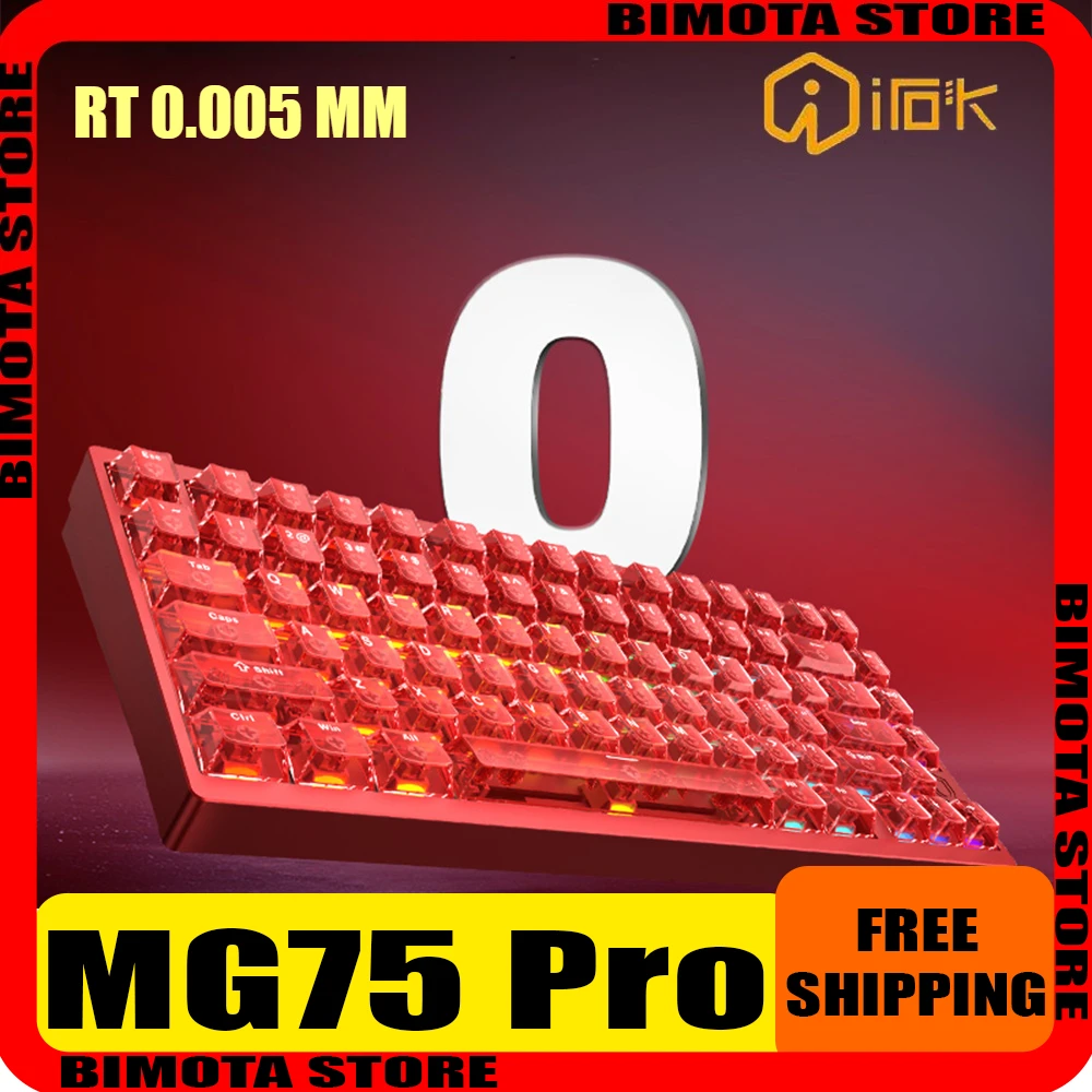 Клавиатура с магнитным переключателем IROK MG75 Pro, RGB, 81 клавиша, индивидуальный аксессуар для ПК, геймера, горячая замена RT0.005, 8000 Гц, алюминиевая игровая клавиатура
Клавиатура с магнитным переключателем IROK MG75 Pro, RGB, 81 клавиша, индивидуальный аксессуар для ПК, геймера, горячая замена RT0.005, 8000 Гц, алюминиевая игровая клавиатура