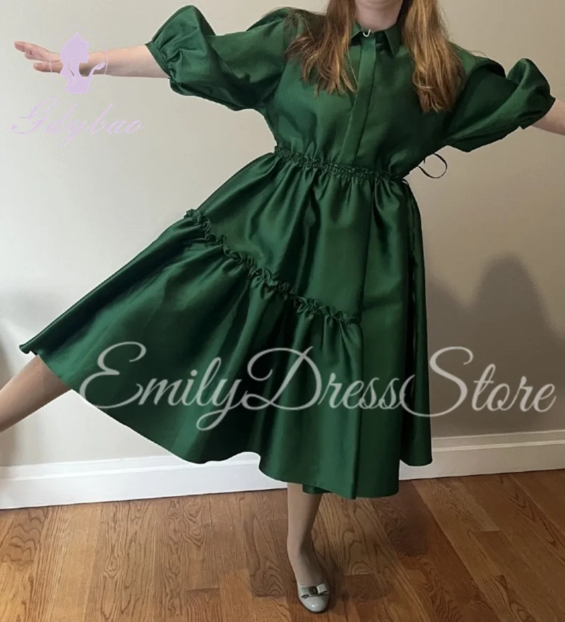 Customized Green Bridesmaid Satin Evening Dress Women Pleated Half Sleeves Bridal Formal Ball Gowns Trend Pageant Dress
Customized Green Bridesmaid Satin Evening Dress Women Pleated Half Sleeves Bridal Formal Ball Gowns Trend Pageant Dress