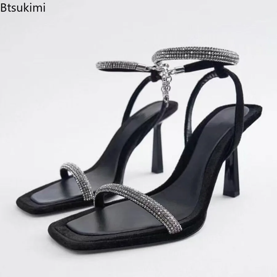 New 2025 Summer Women's Sexy Open Toe Luxurious Rhinestone Black High Heels Outdoor Casual Wedding Party Womens Sandals Zapatos
New 2025 Summer Women's Sexy Open Toe Luxurious Rhinestone Black High Heels Outdoor Casual Wedding Party Womens Sandals Zapatos