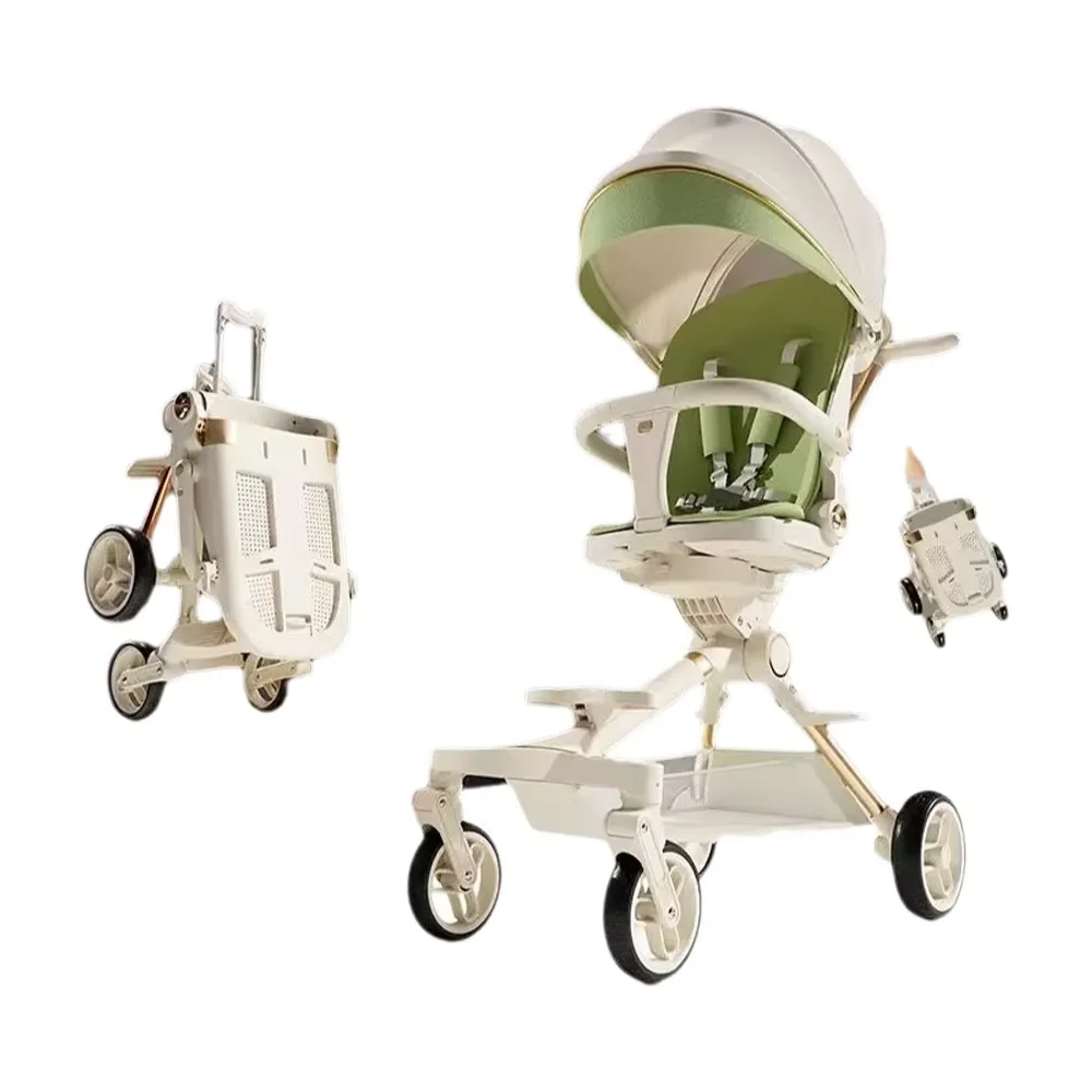 Lightweight Foldable Baby Stroller Pram Two-Way Sit-Lie down Handcart High Landscape Four-Wheel Anti-Rollover Design for
Lightweight Foldable Baby Stroller Pram Two-Way Sit-Lie down Handcart High Landscape Four-Wheel Anti-Rollover Design for