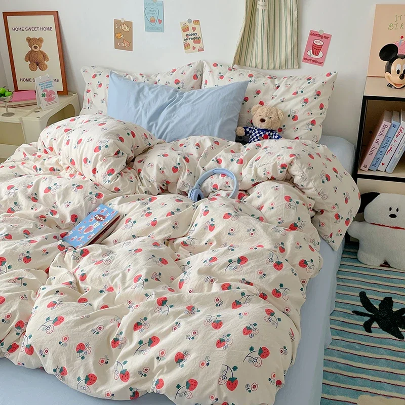 Red Strawberry Duvet Cover Set Teen Girls Women Cute Bedding Sets 100% Washed Cotton Soft Comforter Covers Bedroom Decoration
Red Strawberry Duvet Cover Set Teen Girls Women Cute Bedding Sets 100% Washed Cotton Soft Comforter Covers Bedroom Decoration