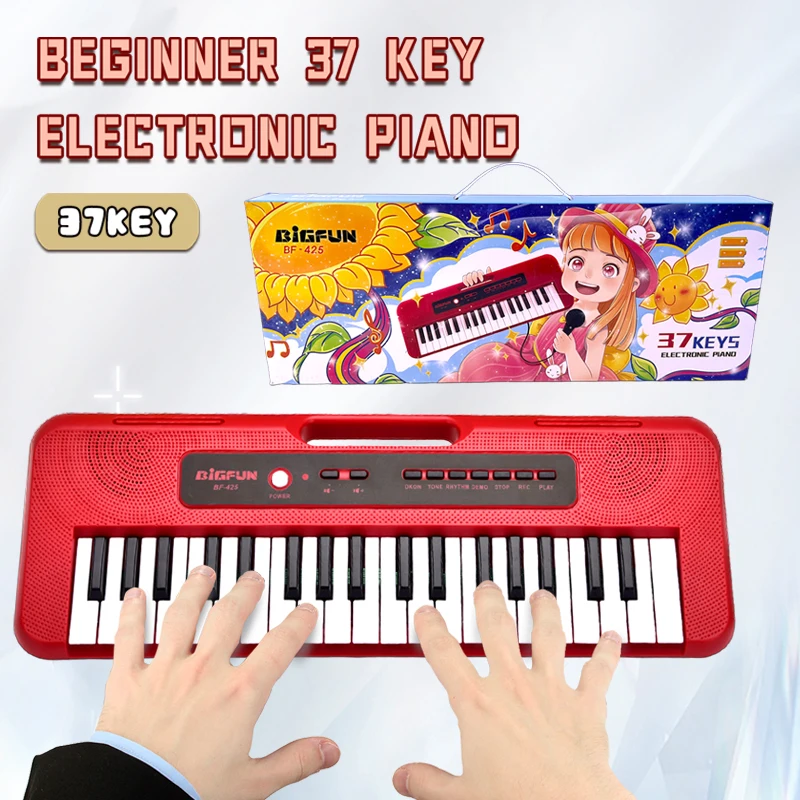 37-Key Red Electronic Keyboard with Microphone & USB – Portable Beginner Piano , Built-in Songs, Record & Playback,
37-Key Red Electronic Keyboard with Microphone & USB – Portable Beginner Piano , Built-in Songs, Record & Playback,