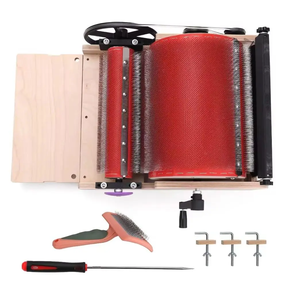 Hand Crank Wool Carder Machine Drum Carder for Fiber Blending, Creative Manual Felt Mixer Tool for Spinning Yarn & Roving
Hand Crank Wool Carder Machine Drum Carder for Fiber Blending, Creative Manual Felt Mixer Tool for Spinning Yarn & Roving