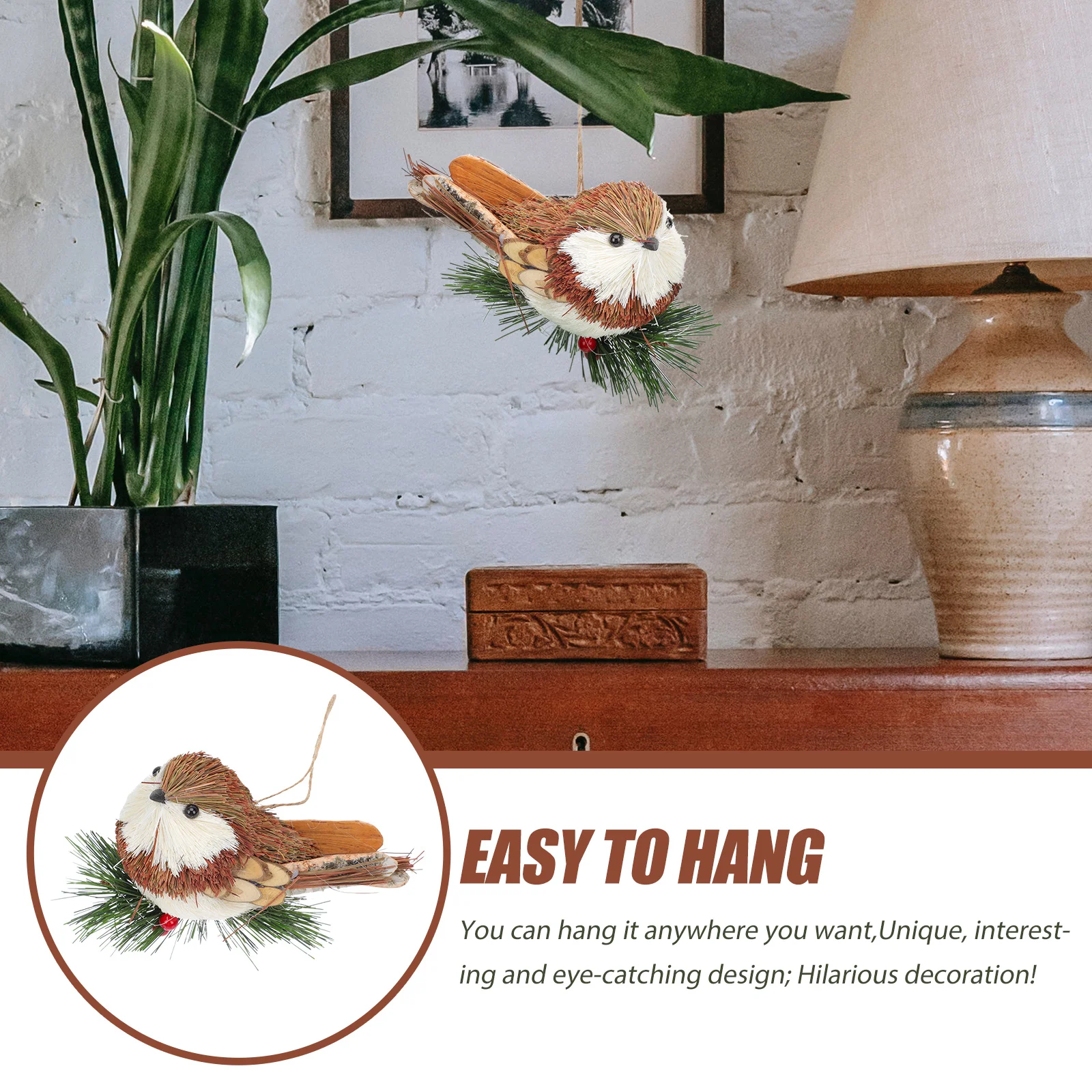 Straw Weaving Bird Pendant Hand-Made Bird Decoration For Garden Yard Outdoor Hanging Ornament Craft Fish Shape Decor Wind Chime 
Straw Weaving Bird Pendant Hand-Made Bird Decoration For Garden Yard Outdoor Hanging Ornament Craft Fish Shape Decor Wind Chime