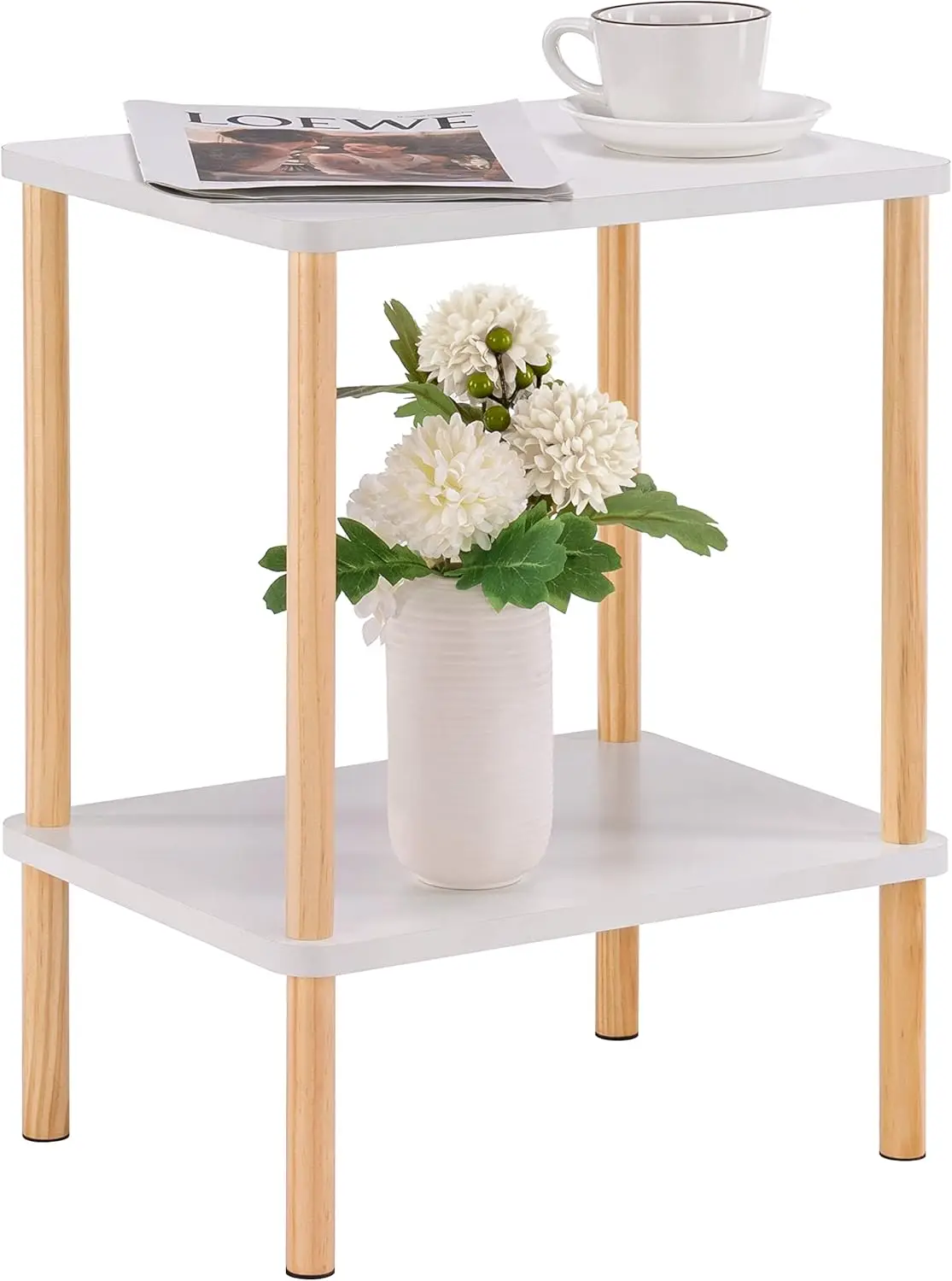 2 Tier End Table, Small Side Table with Solid Wood Legs, Boho Bedside Table with Storage Shelf, Nightstand for Small Spa
2 Tier End Table, Small Side Table with Solid Wood Legs, Boho Bedside Table with Storage Shelf, Nightstand for Small Spa