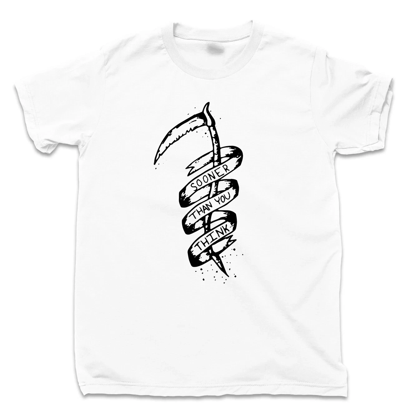 Sooner Than You Think Scythe Life & Death Tee T Shirt Comfortable and Breathable Fashionable Soft Trendy Men's Clothing Men Tee
Sooner Than You Think Scythe Life & Death Tee T Shirt Comfortable and Breathable Fashionable Soft Trendy Men's Clothing Men Tee