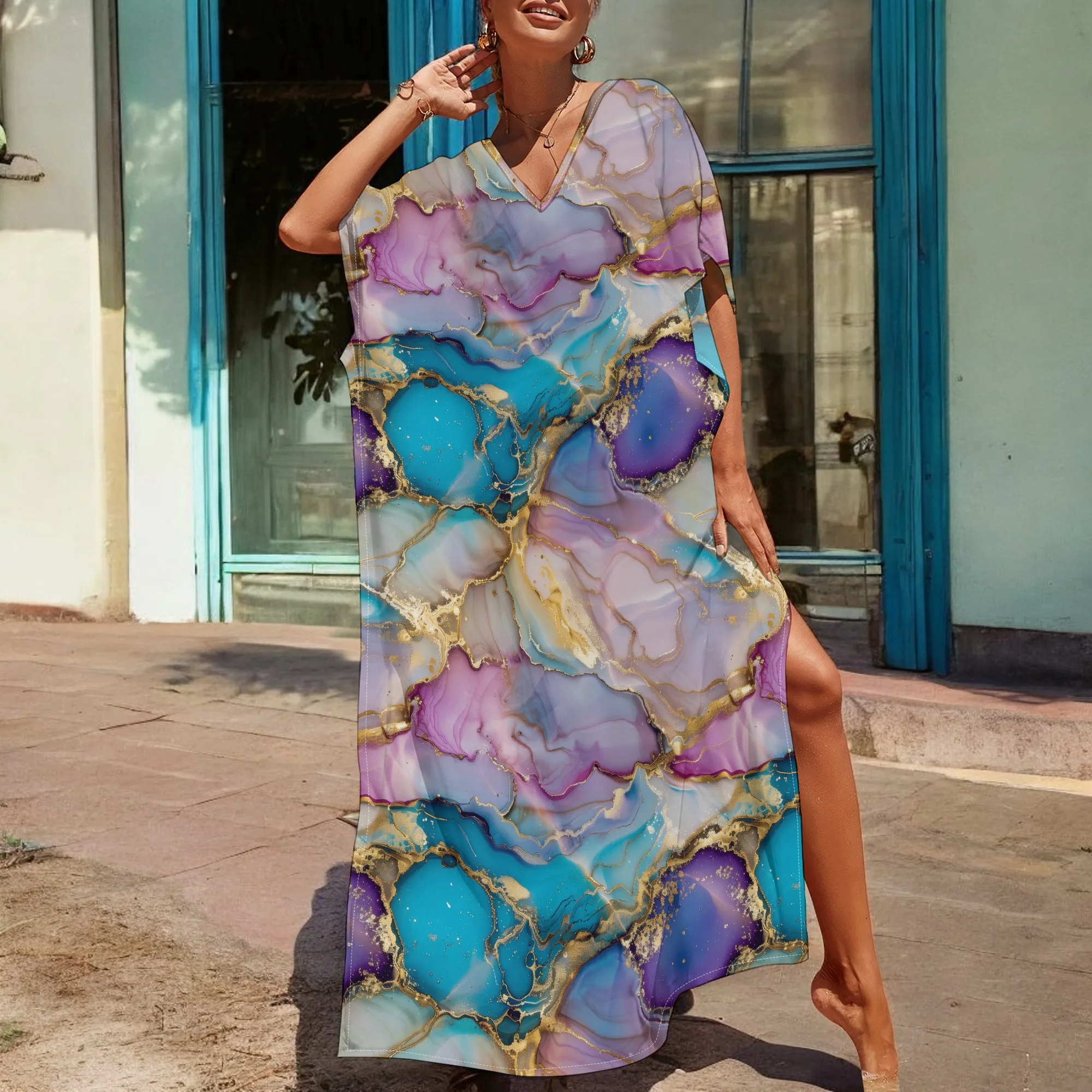 Women's Blue Agate Crystal Kaftan Dress S-3XL Bold Mineral Print Maxi Robe 2025 New for Beach & Resort
Women's Blue Agate Crystal Kaftan Dress S-3XL Bold Mineral Print Maxi Robe 2025 New for Beach & Resort