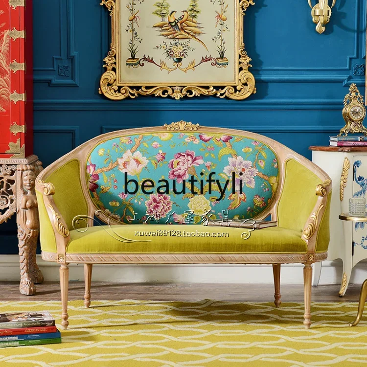 A38 American country solid wood carving flower luxury double sofa chair European classical studio hotel, sofa 
A38 American country solid wood carving flower luxury double sofa chair European classical studio hotel, sofa