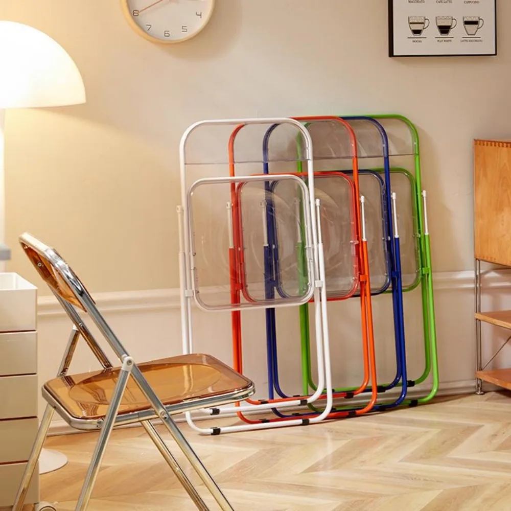 Designer Folding Dining Chair Cheap Transparent Nordic Clothing Store Chairs Ultralight Space Saving Silla Plegable Furniture
Designer Folding Dining Chair Cheap Transparent Nordic Clothing Store Chairs Ultralight Space Saving Silla Plegable Furniture