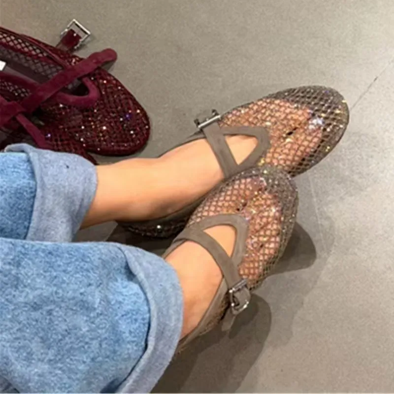 Diamond Ballet Shoes For Women, High Version Summer Retro Suede Flat Bottom Fishing Net Hollow Mary Jane Single Shoes
Diamond Ballet Shoes For Women, High Version Summer Retro Suede Flat Bottom Fishing Net Hollow Mary Jane Single Shoes