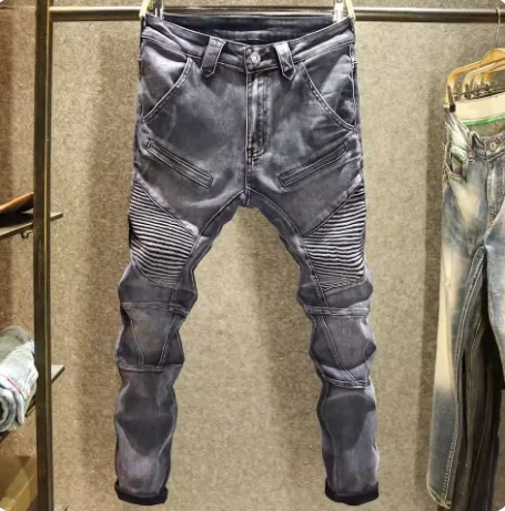 2025 New High Street Black Jeans Slim Fit Men's Pencil Pants Korean Trendy Style Fold Designer Clothing Hip Hop Jeans for Man
2025 New High Street Black Jeans Slim Fit Men's Pencil Pants Korean Trendy Style Fold Designer Clothing Hip Hop Jeans for Man