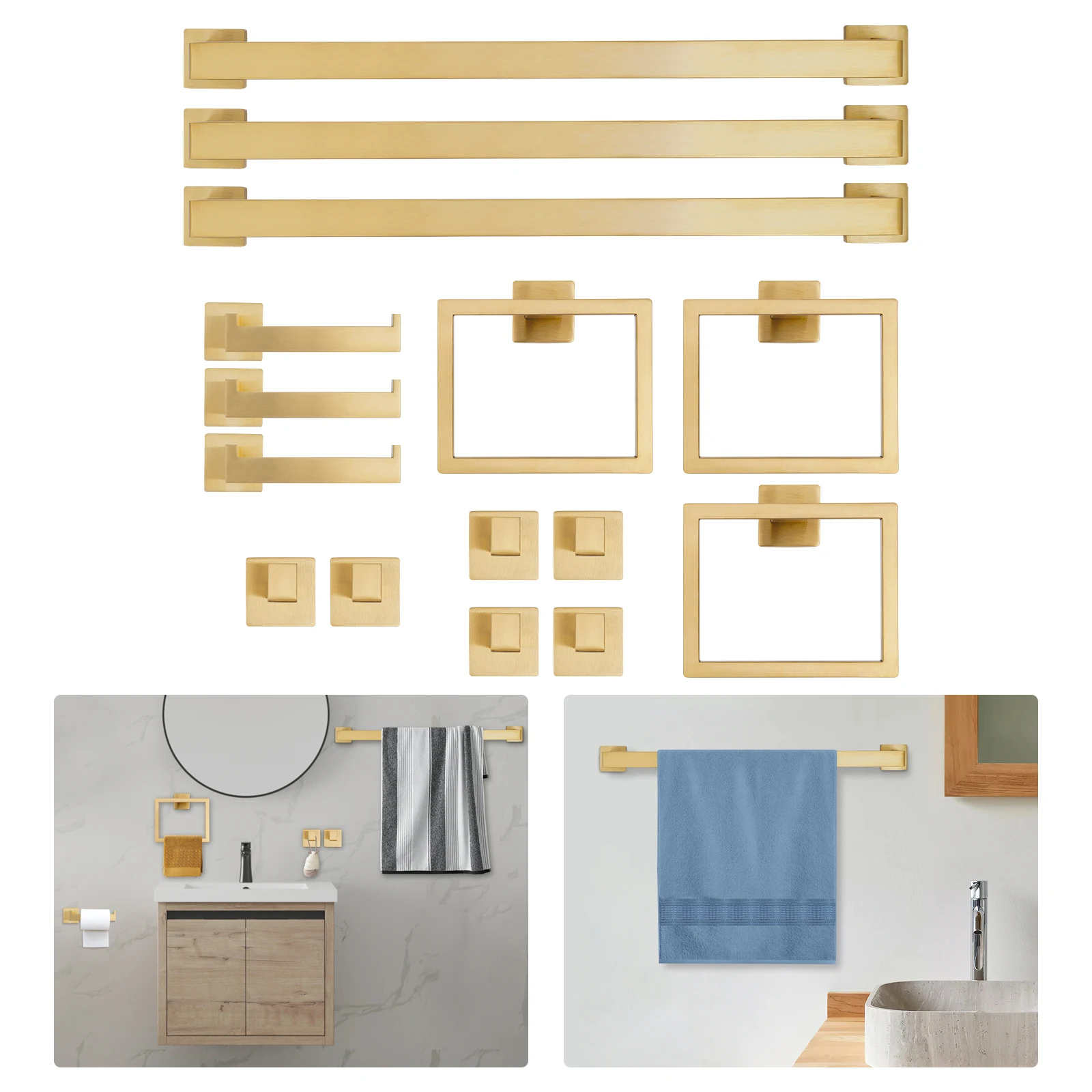 Bathroom Towel Bar Set, 201 Stainless Steel Towel Bar Set, Wall Mounted Towel Bar Set,Convenient storage in the bathroom
Bathroom Towel Bar Set, 201 Stainless Steel Towel Bar Set, Wall Mounted Towel Bar Set,Convenient storage in the bathroom