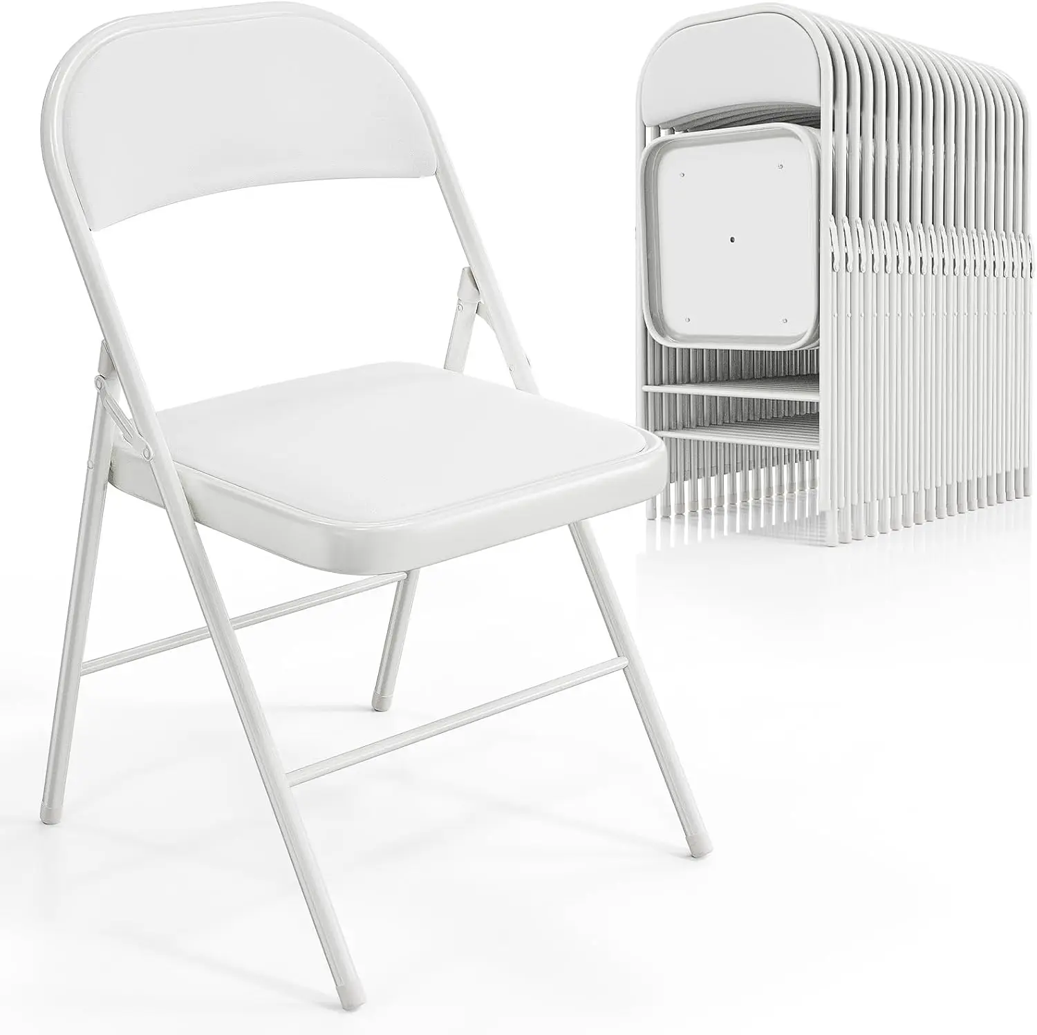 Folding Chairs with Padded Seats Metal Frame with Pu Leather Seat & Back Capacity 350 lbs White Set of 20
Folding Chairs with Padded Seats Metal Frame with Pu Leather Seat & Back Capacity 350 lbs White Set of 20