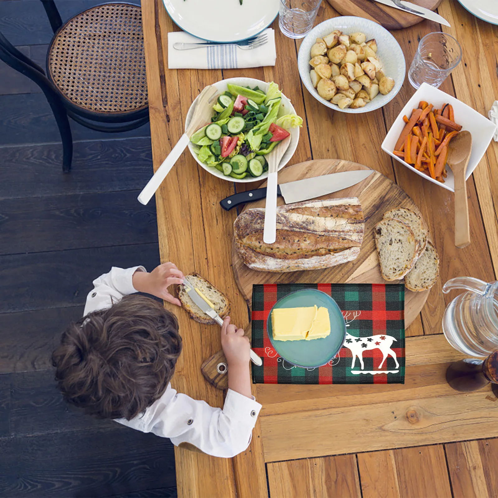 4Pcs Decorative Placemat Xmas Plaid Table Mat Dining Tabletop Mat Christmas Party Decor Xmas Placemat Home Table Pad
4Pcs Decorative Placemat Xmas Plaid Table Mat Dining Tabletop Mat Christmas Party Decor Xmas Placemat Home Table Pad