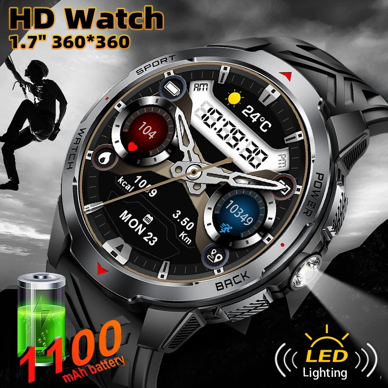 LIGE 2025 Новый аккумулятор 1100 мАч, светодиодный фонарик, умные часы, 1,7 дюйма, HD-дисплей, компас, 3 атм, водонепроницаемые, для спорта на открытом воздухе, мужские умные часы 
LIGE 2025 Новый аккумулятор 1100 мАч, светодиодный фонарик, умные часы, 1,7 дюйма, HD-дисплей, компас, 3 атм, водонепроницаемые, для спорта на открытом воздухе, мужские умные часы