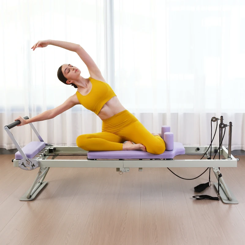 Purple Pilates Reformer Machine White Frame Portable Foldable Yoga Gym Equipment Adjustable Multifunction Pilates Home Use
Purple Pilates Reformer Machine White Frame Portable Foldable Yoga Gym Equipment Adjustable Multifunction Pilates Home Use