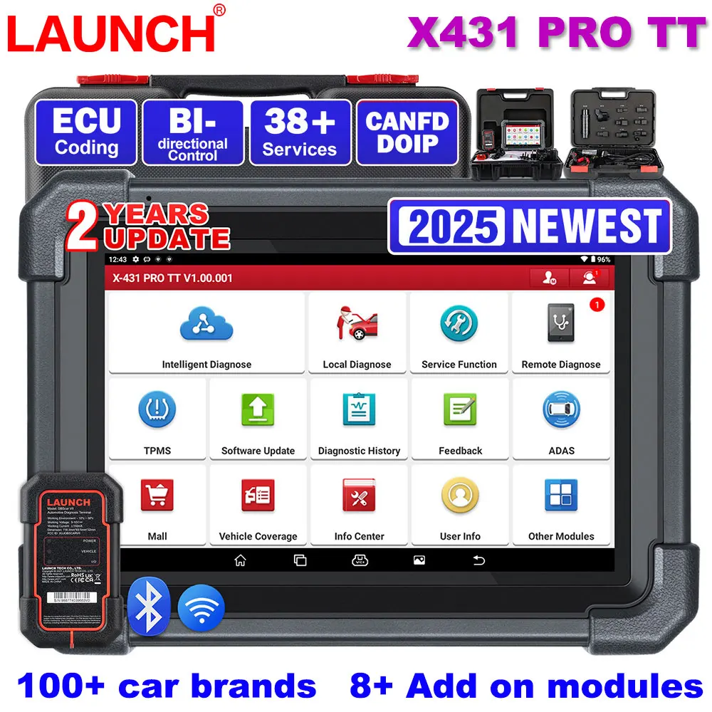 LAUNCH X431 PRO TT Full System Diagnostic Tool ECU Coding Bi-Directional OBD2 Scanner CANFD DIOP Key IMMO 38+ Resets PK DYNO V+
LAUNCH X431 PRO TT Full System Diagnostic Tool ECU Coding Bi-Directional OBD2 Scanner CANFD DIOP Key IMMO 38+ Resets PK DYNO V+