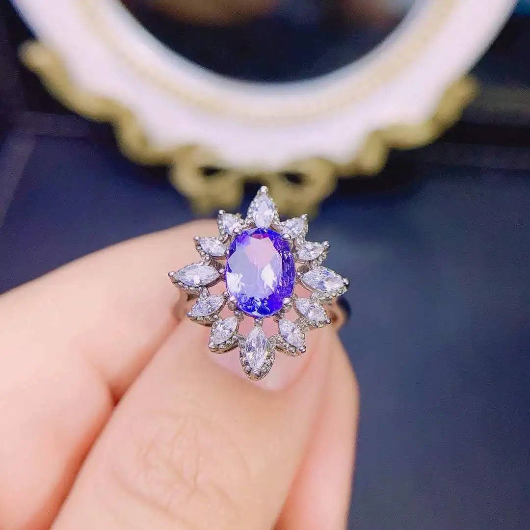 Super Good color 100% Real Natural Tanzanite Ring 925 Sterling Silver Delicate Women Ring Fine Jewelry
Super Good color 100% Real Natural Tanzanite Ring 925 Sterling Silver Delicate Women Ring Fine Jewelry