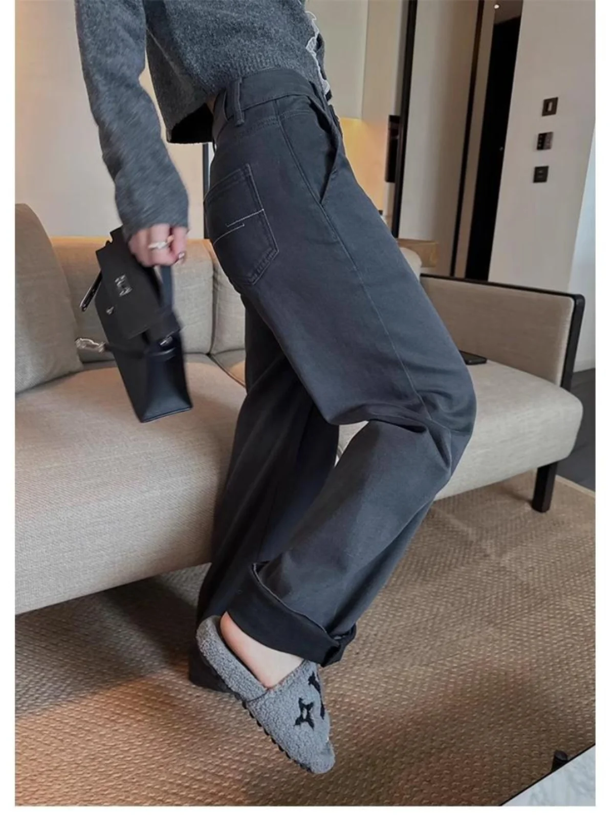 Спецодежда в стиле ретро Sle Heavy Du Широкие джинсы Женские осенне-зимние большие размеры для похудения с высокой талией Свободные прямые джинсы длиной до пола...
Спецодежда в стиле ретро Sle Heavy Du Широкие джинсы Женские осенне-зимние большие размеры для похудения с высокой талией Свободные прямые джинсы длиной до пола...