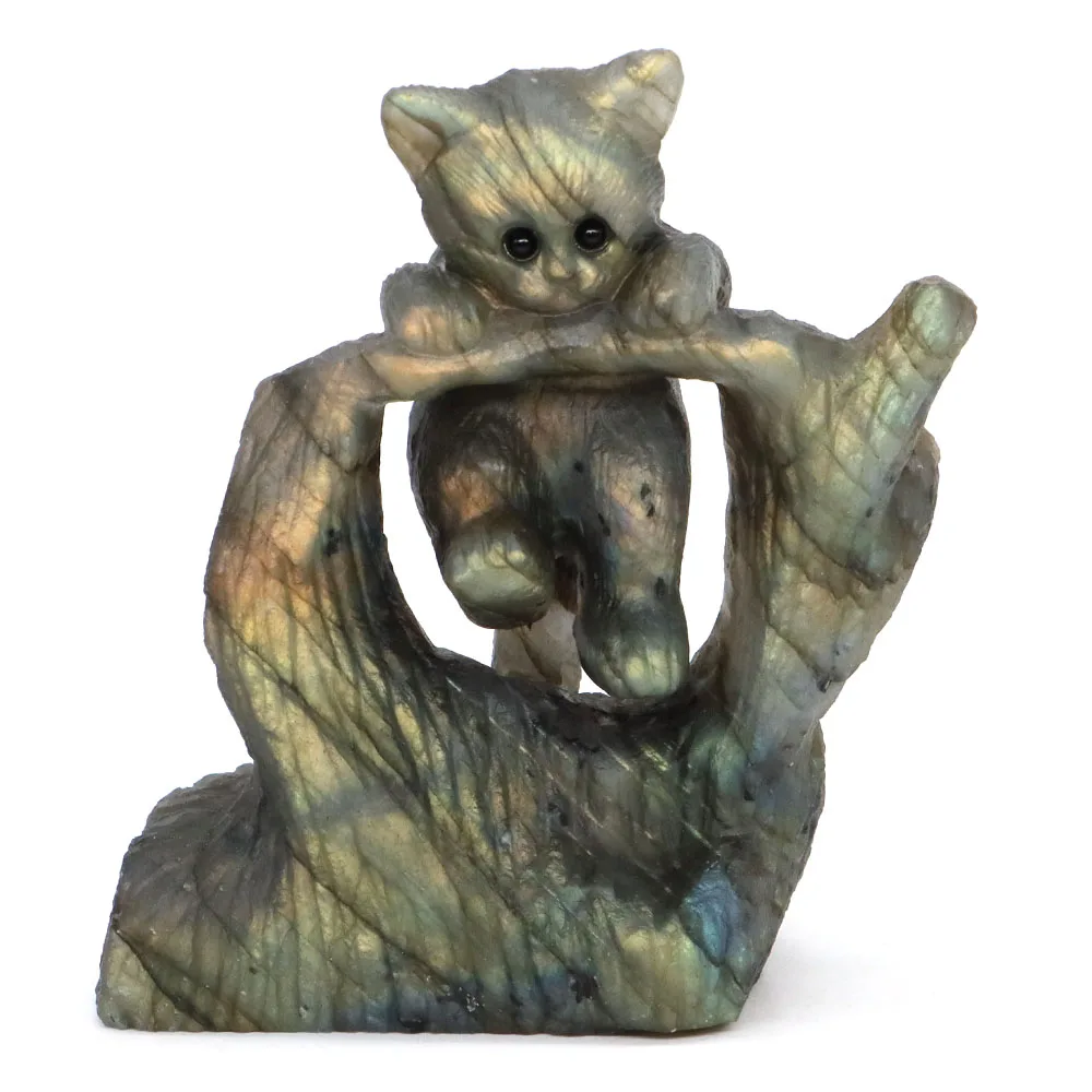 2.8" Lovely Cat Natural Gemstone Flash Labradorite Crystal Hand Carved Reiki Healing Stone Feng Shui Figurine Home Decor #250
2.8" Lovely Cat Natural Gemstone Flash Labradorite Crystal Hand Carved Reiki Healing Stone Feng Shui Figurine Home Decor #250