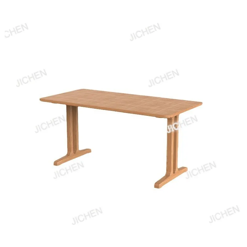 Living room simple long desk office solid wood large board table cherry wood dining table study double desk