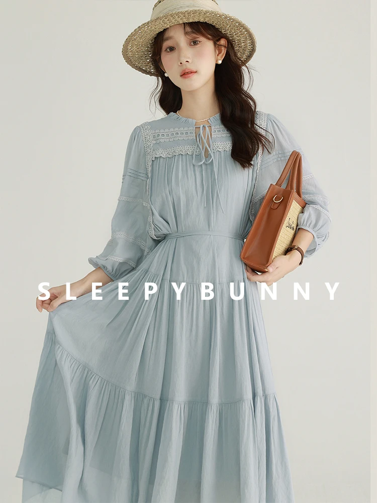 Vintage Lace Maxi Dress Women High Waist A-Line Dress with 3/4 Sleeves Elegant Flowing Long Skirt Summer Picnic Garden Outfits
Vintage Lace Maxi Dress Women High Waist A-Line Dress with 3/4 Sleeves Elegant Flowing Long Skirt Summer Picnic Garden Outfits
