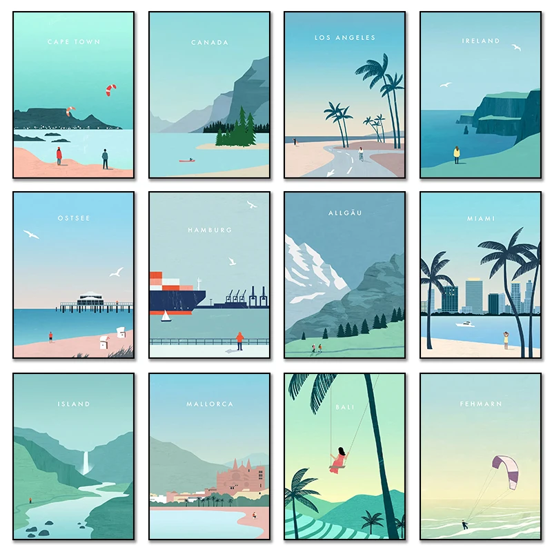 Travel City Sea Landscape Poster Modern Minimalist Cartoon Abstract Print Painting Canvas Art Wall Pictures Living Room Decor
Travel City Sea Landscape Poster Modern Minimalist Cartoon Abstract Print Painting Canvas Art Wall Pictures Living Room Decor