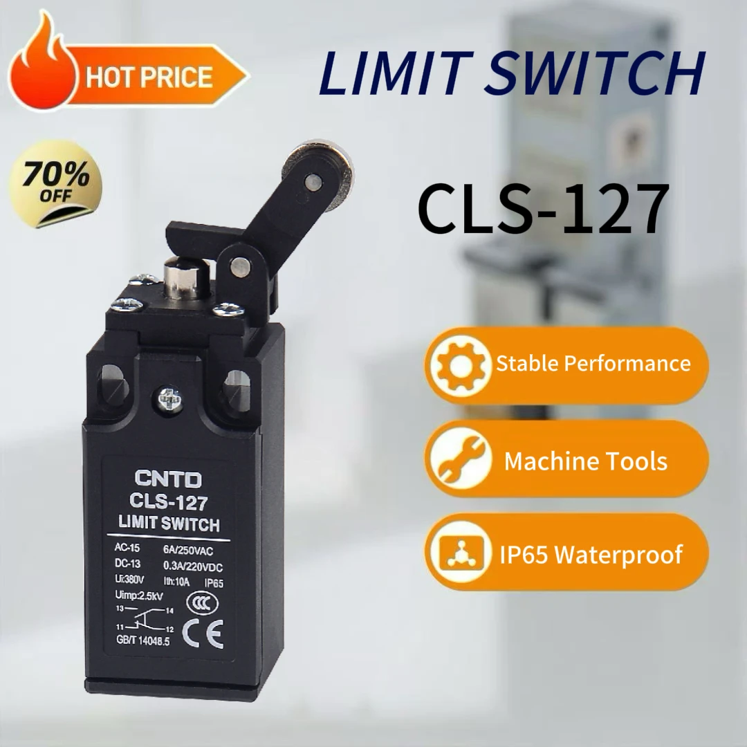 CNTD CLS-127 Limit Switch IP65 Waterproof Oilproof 1NO 1NC Snap Action 6A 250VAC 0.3A 220VDC Economical CE CCC Certified
CNTD CLS-127 Limit Switch IP65 Waterproof Oilproof 1NO 1NC Snap Action 6A 250VAC 0.3A 220VDC Economical CE CCC Certified