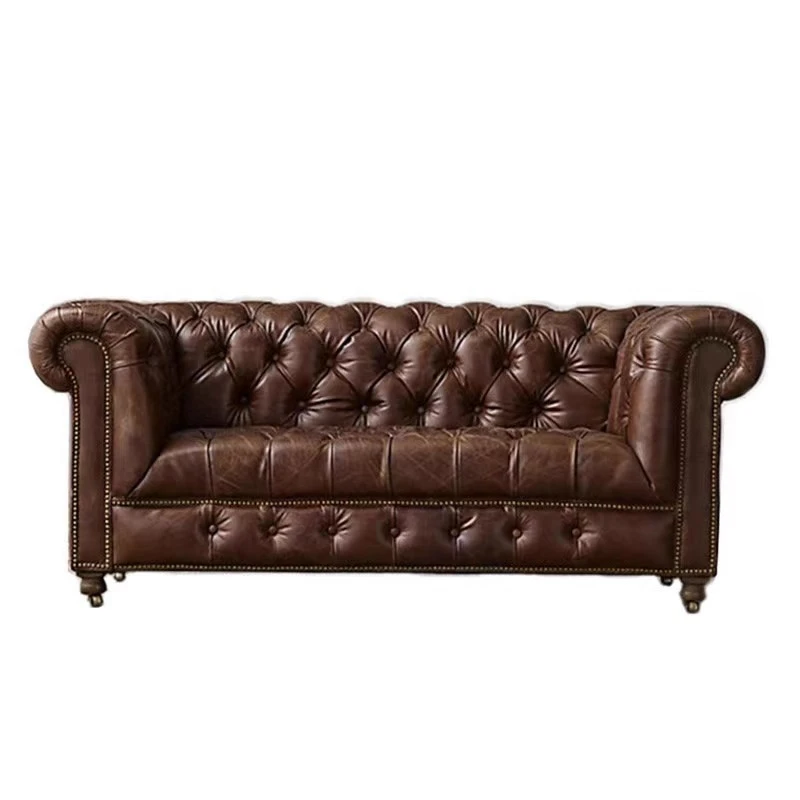 American leather so fa first layer cowhide retro old heavy oil wax le ather buckle sofa small apartment
American leather so fa first layer cowhide retro old heavy oil wax le ather buckle sofa small apartment