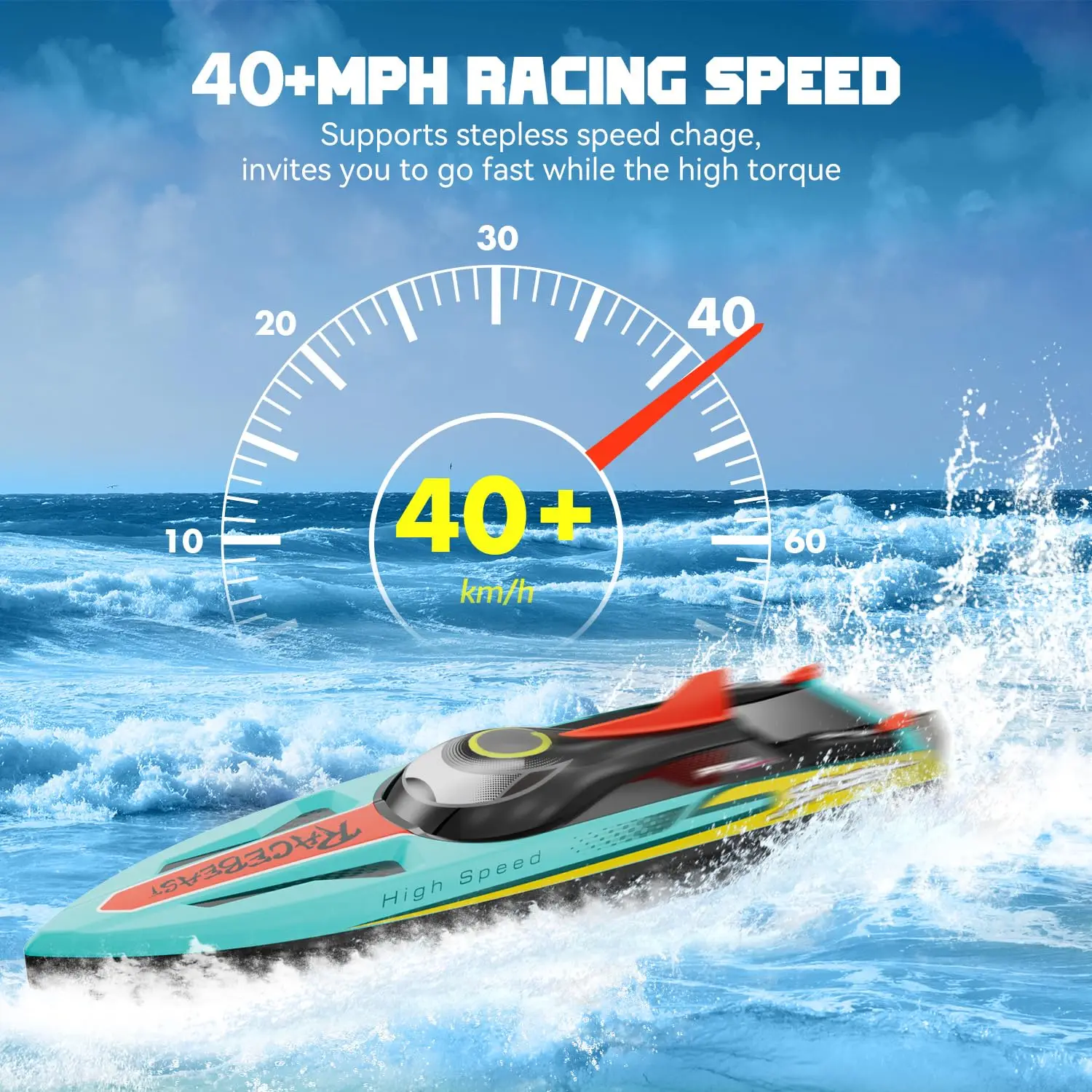Extra Large Brushless motor 65km/h high speed RC boat, 2.4g control with battery and light, fun fast rc boat for pools and lakes
Extra Large Brushless motor 65km/h high speed RC boat, 2.4g control with battery and light, fun fast rc boat for pools and lakes