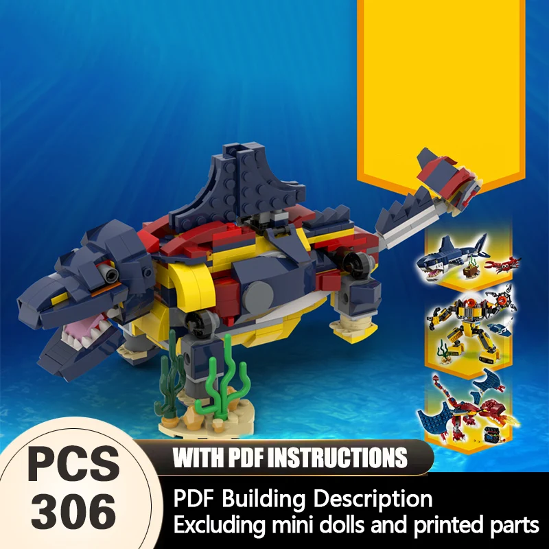 Creators Animal Series Model MOC Building Bricks 3-In-1 Mosasaurus Modular Technology Gifts Holiday Assemble Children Toys Suit
Creators Animal Series Model MOC Building Bricks 3-In-1 Mosasaurus Modular Technology Gifts Holiday Assemble Children Toys Suit