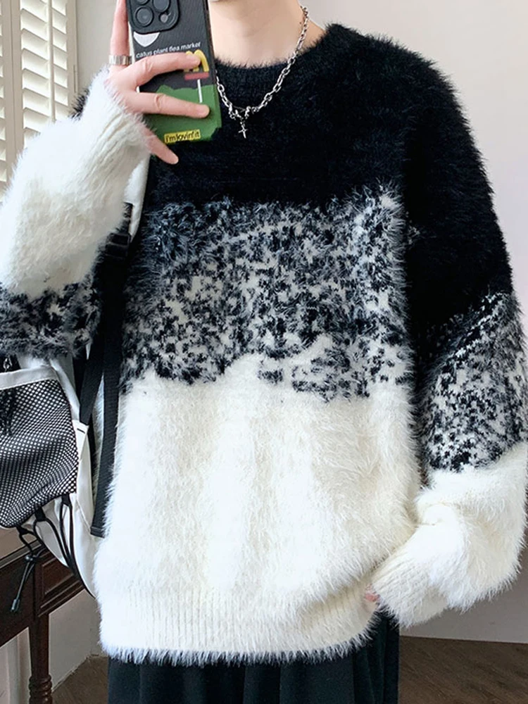 Мужской вязаный свитер на осень-зиму с круглым вырезом, теплый, из искусственной норки, с цветными блоками, молодежный трикотаж, повседневный, комфортный крой
Мужской вязаный свитер на осень-зиму с круглым вырезом, теплый, из искусственной норки, с цветными блоками, молодежный трикотаж, повседневный, комфортный крой