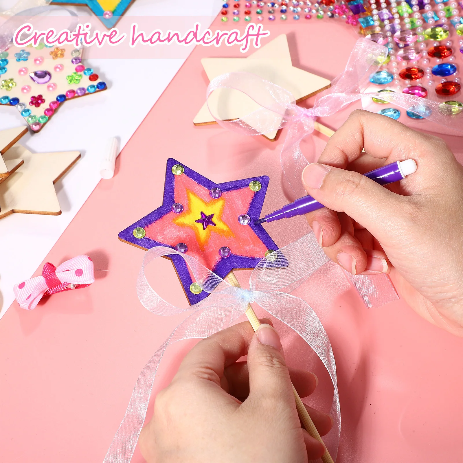 Princess Wands Party Favors Fairy Wand Kit DIY Craft Kits Colorful Ribbons Stickers Wooden Painting Activities
Princess Wands Party Favors Fairy Wand Kit DIY Craft Kits Colorful Ribbons Stickers Wooden Painting Activities