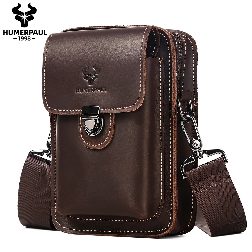 HUMERPAUL Men's Waist Bag Crazy Horse Leather Small Shoulder Messenger Bags Quality Multifunctional Phone Pouch Outdoor
HUMERPAUL Men's Waist Bag Crazy Horse Leather Small Shoulder Messenger Bags Quality Multifunctional Phone Pouch Outdoor