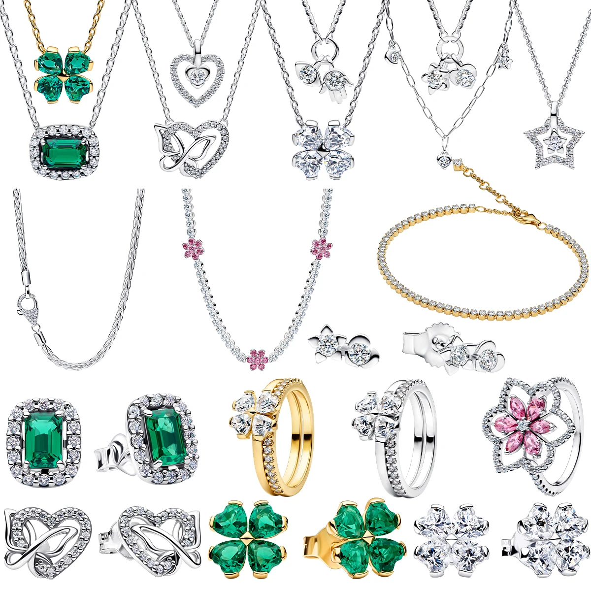 New 925 Sterling Silver Four Leaf Clover Flower Ear Stud Ring Pendant Bead fit DIY Women's Bracelets Necklaces Jewelry Gifts
New 925 Sterling Silver Four Leaf Clover Flower Ear Stud Ring Pendant Bead fit DIY Women's Bracelets Necklaces Jewelry Gifts