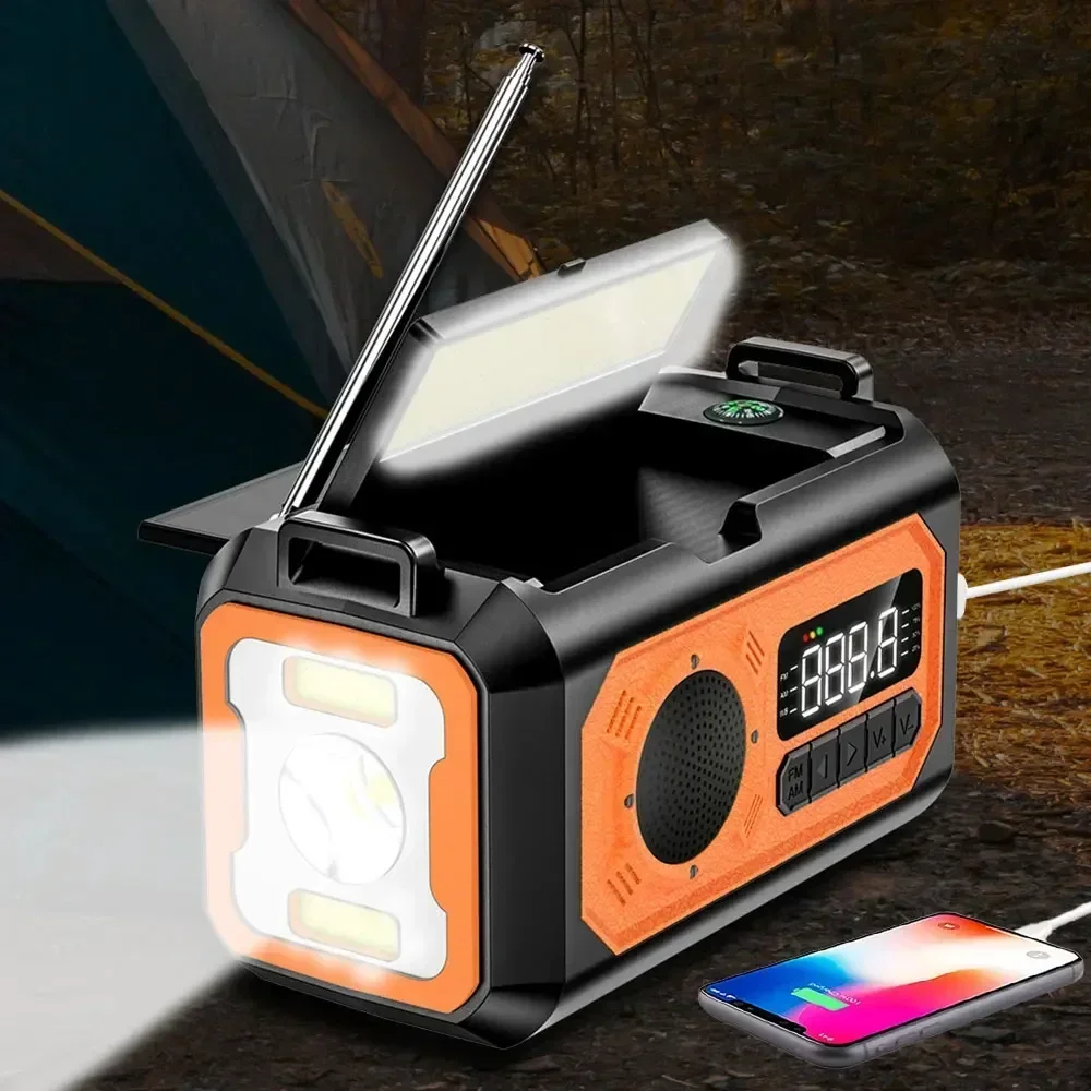 12000mAh AM/FM/NOAA Weather Radio with 2 Solar Panels Solar Hand Crank Portable Emergency Radio Reading Lamp for Outdoor Camping
12000mAh AM/FM/NOAA Weather Radio with 2 Solar Panels Solar Hand Crank Portable Emergency Radio Reading Lamp for Outdoor Camping