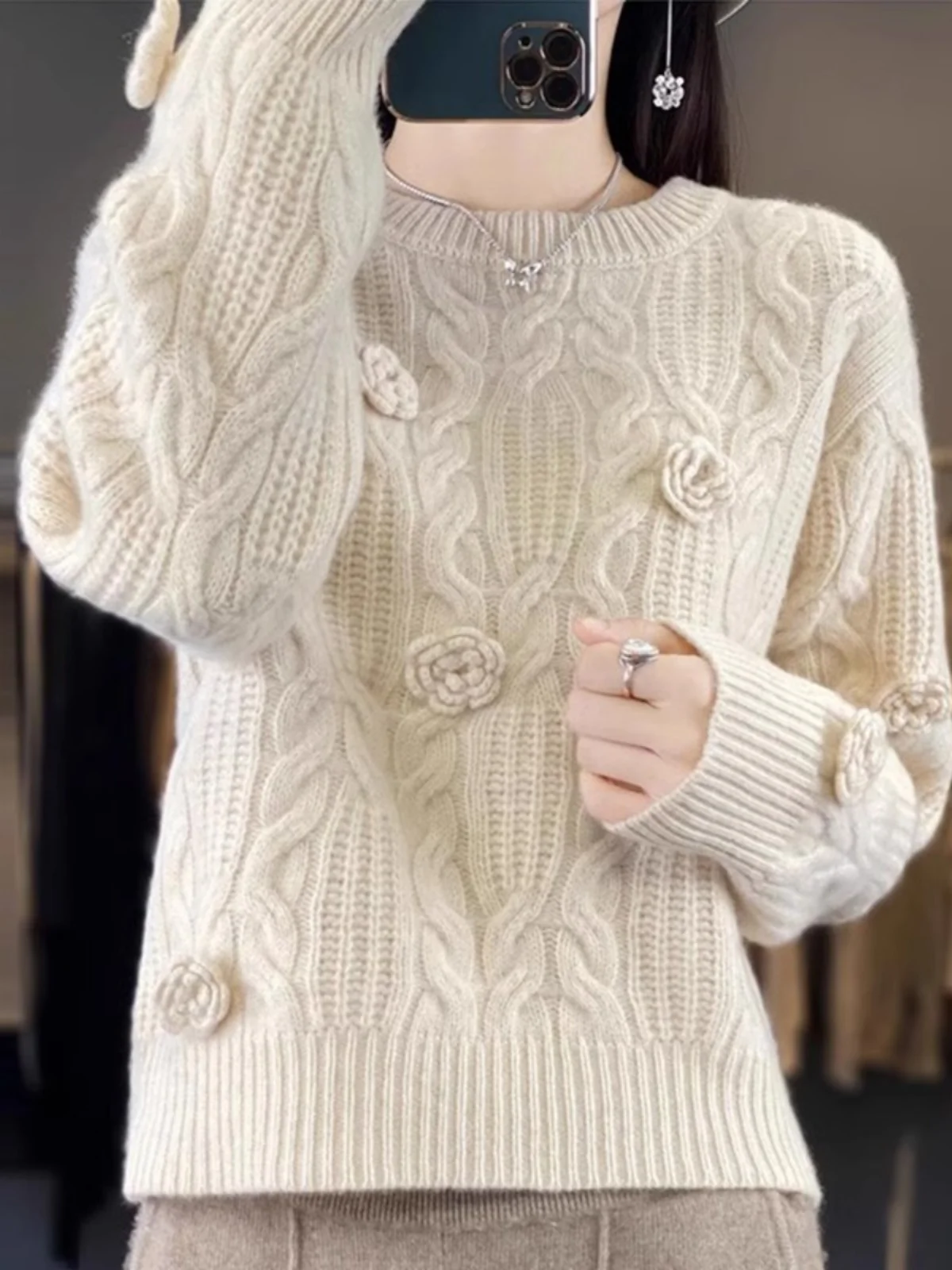 round Neck Heavy Gauge Hook Knitted Color Sweater Autumn Winter New Style Versatile Base Layer Shirt Korean Commute Style
round Neck Heavy Gauge Hook Knitted Color Sweater Autumn Winter New Style Versatile Base Layer Shirt Korean Commute Style