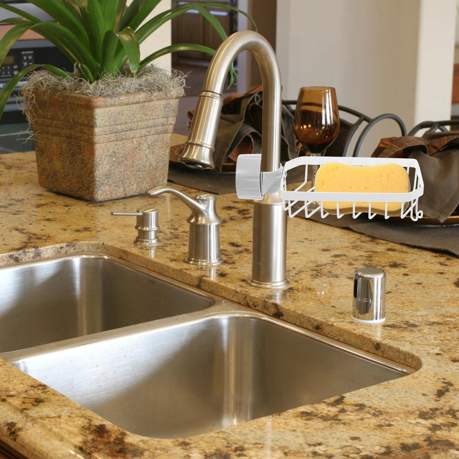 Kitchen Sink Organizer Rack For Sponge Scrubber Soap Faucet Drain Shelf Multi-Function Storage Sink Rack Space Saving
Kitchen Sink Organizer Rack For Sponge Scrubber Soap Faucet Drain Shelf Multi-Function Storage Sink Rack Space Saving