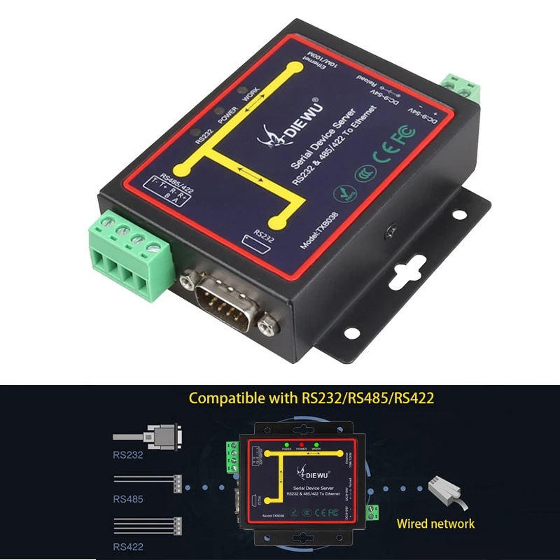 Ethernet Switch Industrial Grade Serial Device Server RS232/RS485 to Ethernet converter serial network server Internet Splitter
Ethernet Switch Industrial Grade Serial Device Server RS232/RS485 to Ethernet converter serial network server Internet Splitter