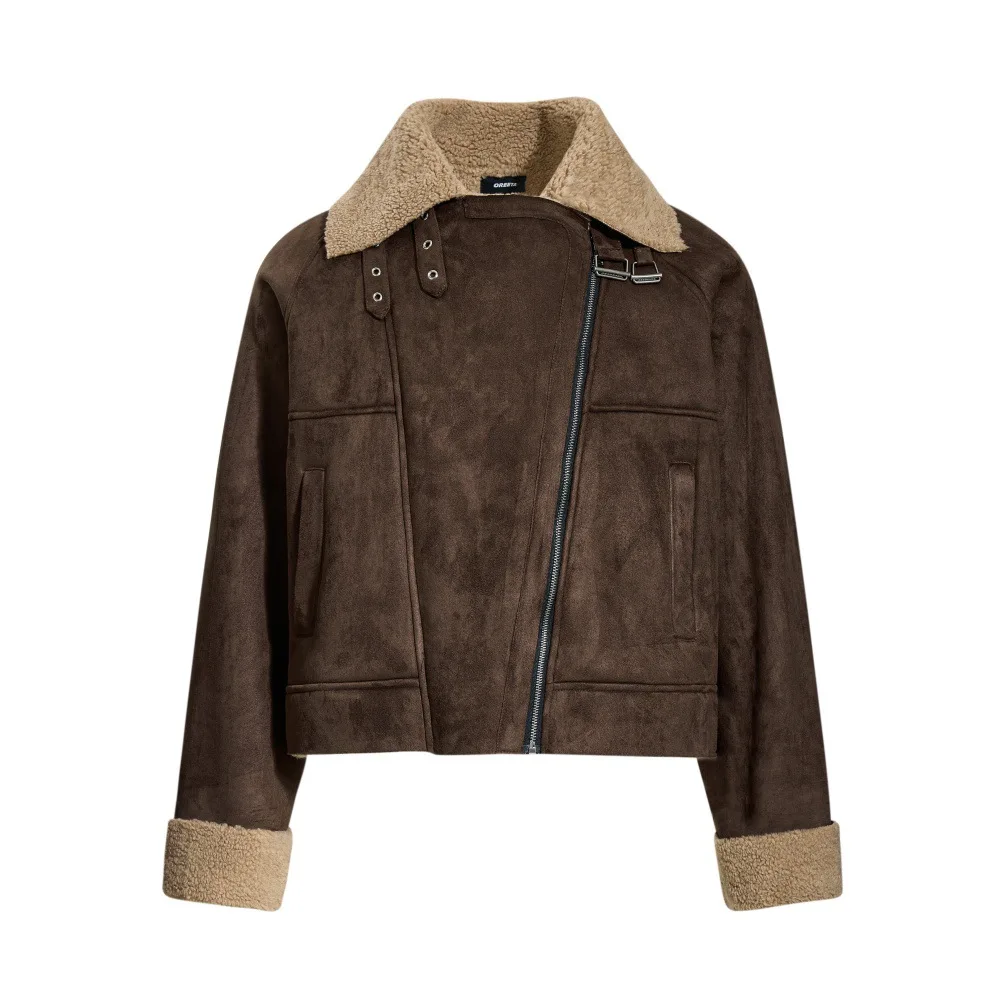 Faux Fur Shearling Velvet Lined Men's Jackets, Vintage Lapel Mans Jacket, Streetwear Men Winter leather Coat
Faux Fur Shearling Velvet Lined Men's Jackets, Vintage Lapel Mans Jacket, Streetwear Men Winter leather Coat