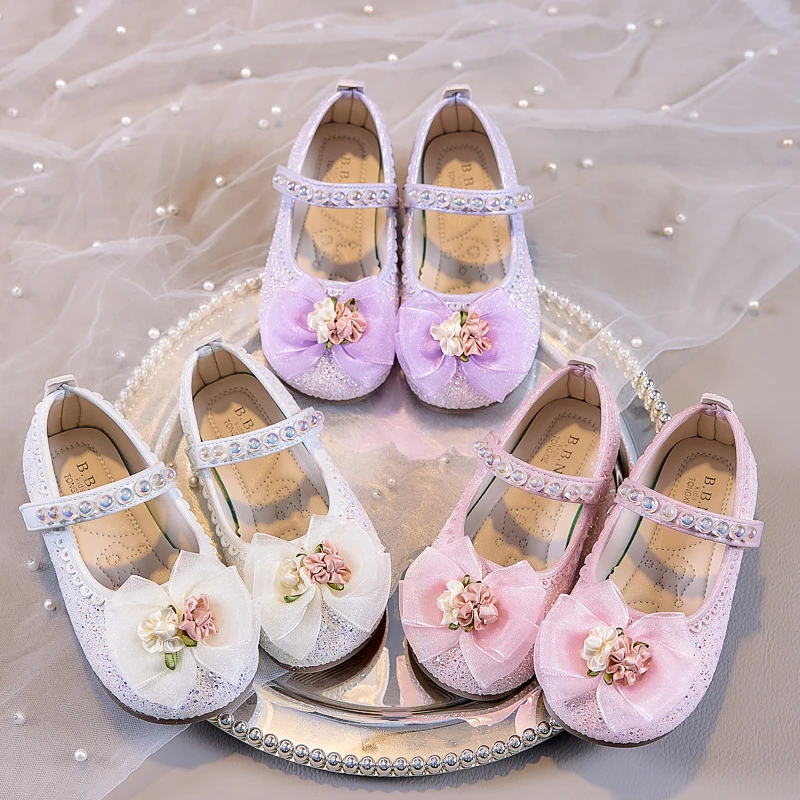 Girls Glitter Mary Jane Shoes with Flower Bow Soft Sole Children Flats Princess Shoes Kids Leather Shoes for Party Wedding
Girls Glitter Mary Jane Shoes with Flower Bow Soft Sole Children Flats Princess Shoes Kids Leather Shoes for Party Wedding