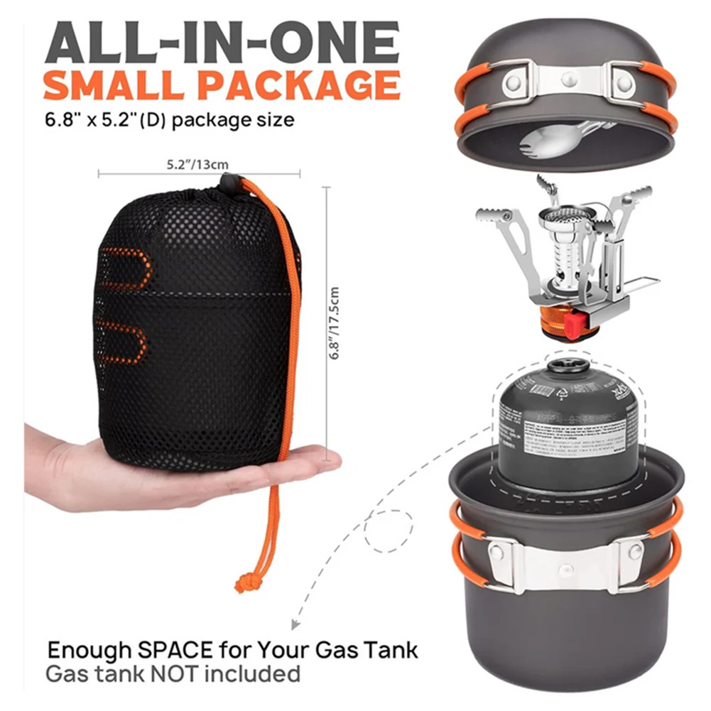 Посуда для кемпинга, набор для беспорядка с мини-плиткой, набор кастрюль и сковородок для кемпинга со стандартным портативным кухонным оборудованием для готовки на открытом воздухе
Посуда для кемпинга, набор для беспорядка с мини-плиткой, набор кастрюль и сковородок для кемпинга со стандартным портативным кухонным оборудованием для готовки на открытом воздухе